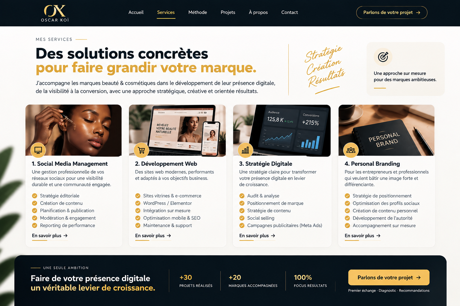 Démonstration de design de page services